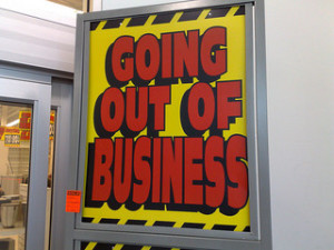 going out of business door